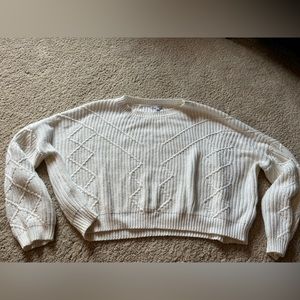 Cropped white sweater